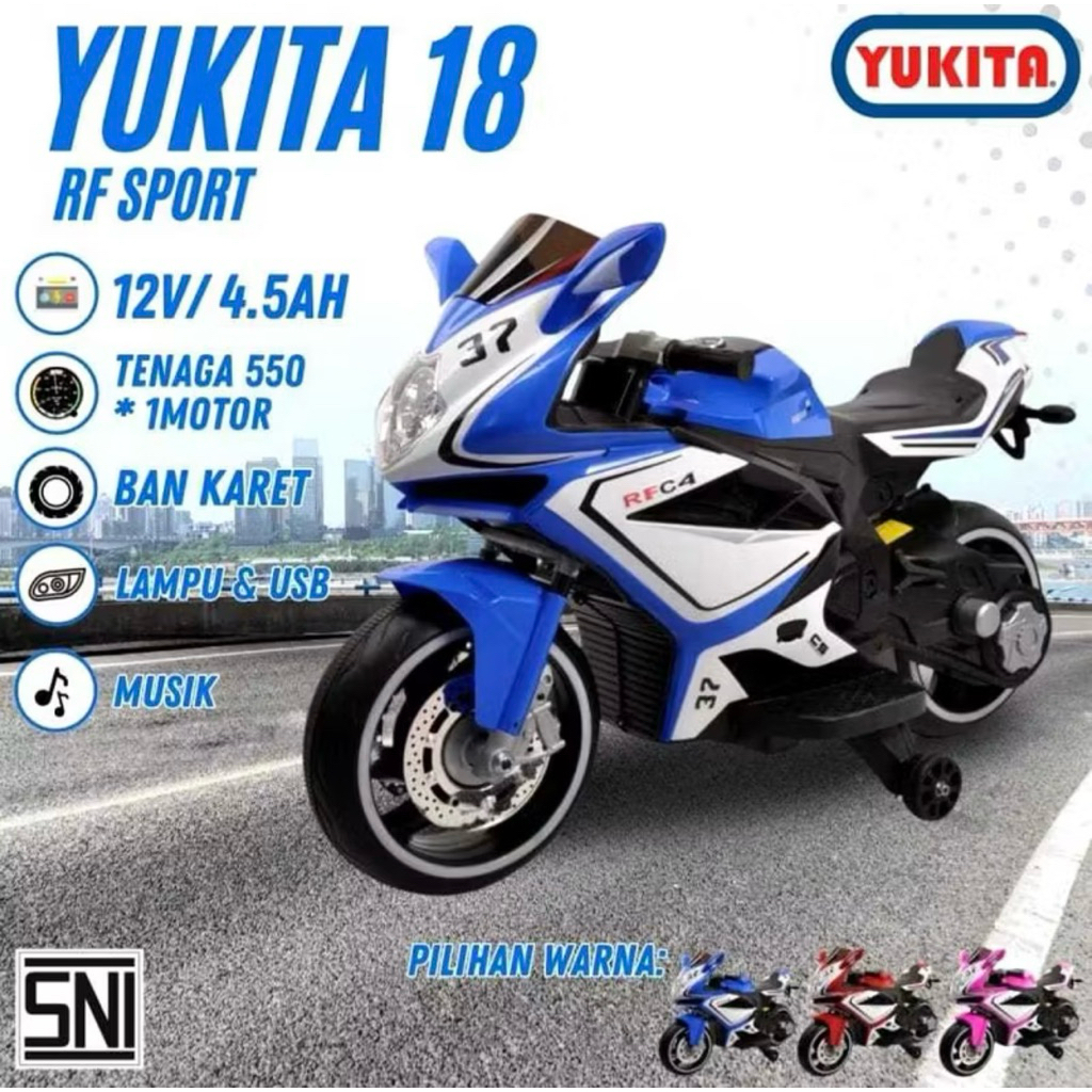 Mainan Motor Aki Motor Sport Yukita 18 RF Sport