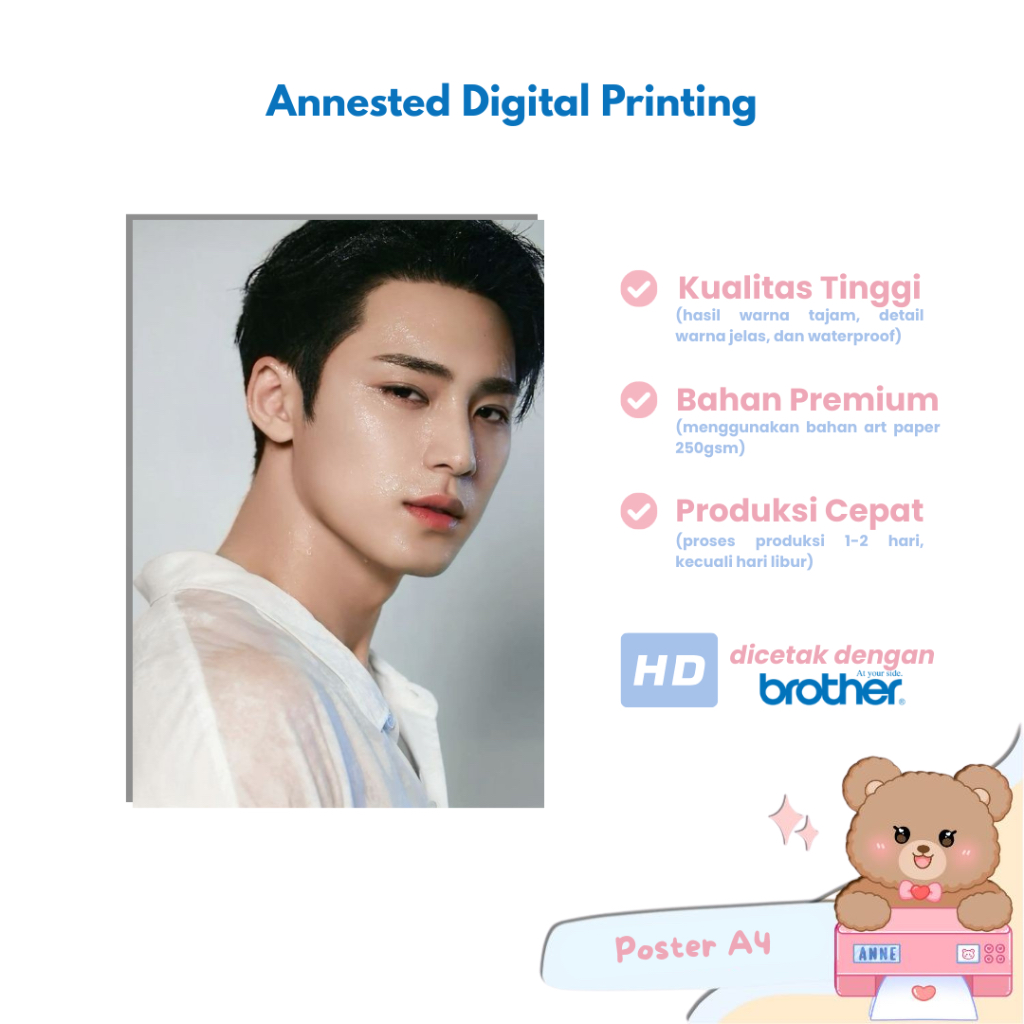 Cetak / Print Poster A4 Glossy Custom Freebies Waterproof