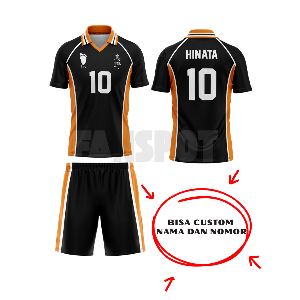 FAN Jersey Karasuno/ Haikyuu Jersey/ Jersev Voli Anime/ Jersey Anime Jepang/ Jersey Voli Custom Nama