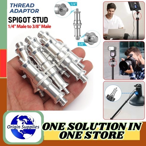 Spigot Stud Adapter Screw 1/4", the other end:3/8" thread