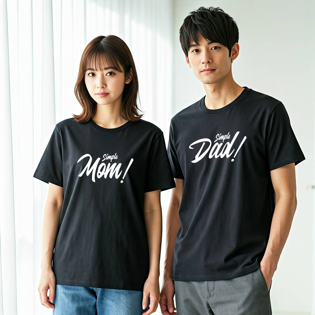 Kaos Distro Pria Simple Mom Simple Dad Baju Oblong Cowok Simpel Tshirt Keren