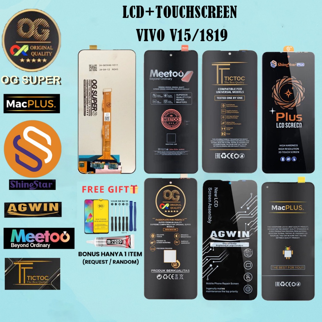 LCD TOUCHSCREEN VIVO V15 / 1819 BLACK FULL SET ORIGINAL