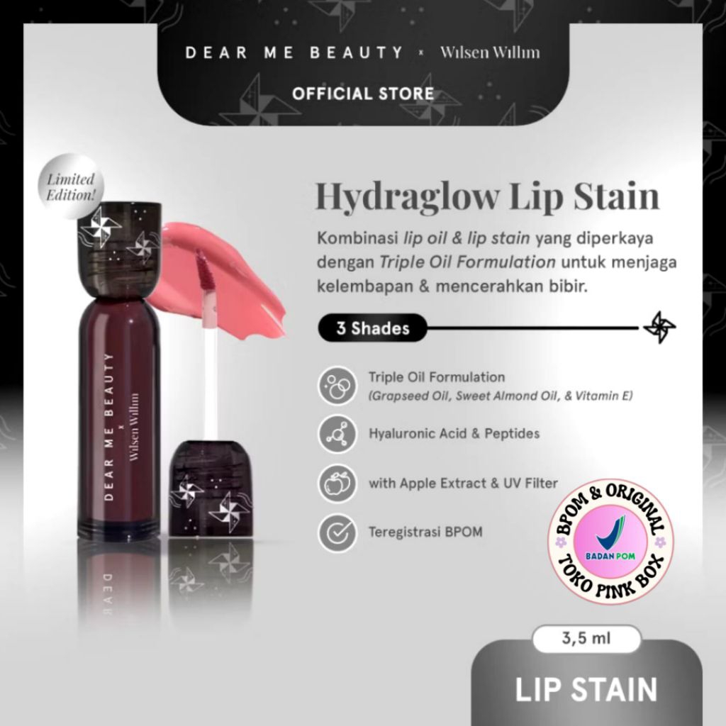 (NEW)  Dear Me Beauty Hydraglow Lip Stain x Wilsen Willim