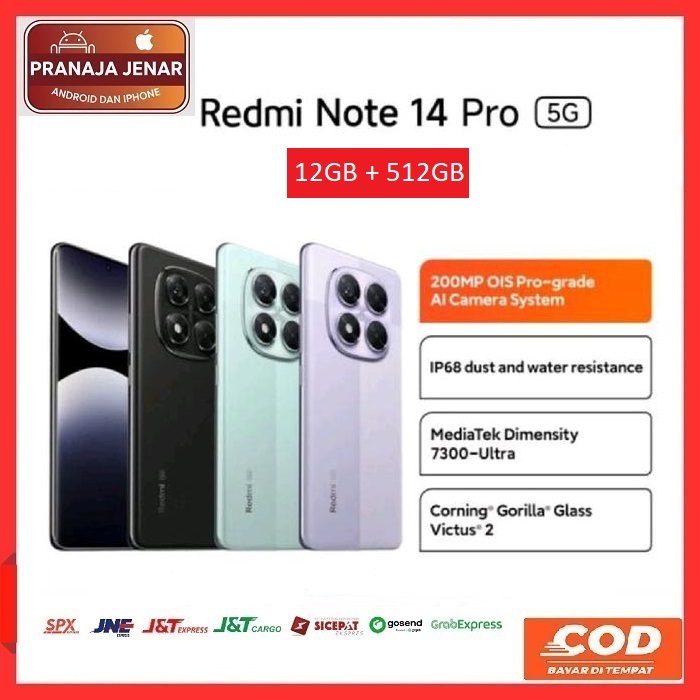 XIAOMI REDMI NOTE 14 PRO 5G 12/512gb SECOND FULLSET GARANSI
