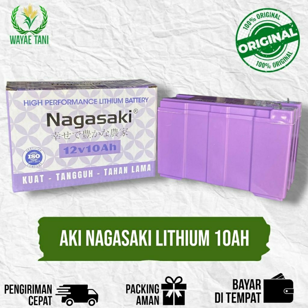 Aki Nagasaki 10Ah 12V Lithium Ups Sepeda Listrik Tangki Sprayer Elektrik Baterai Selis