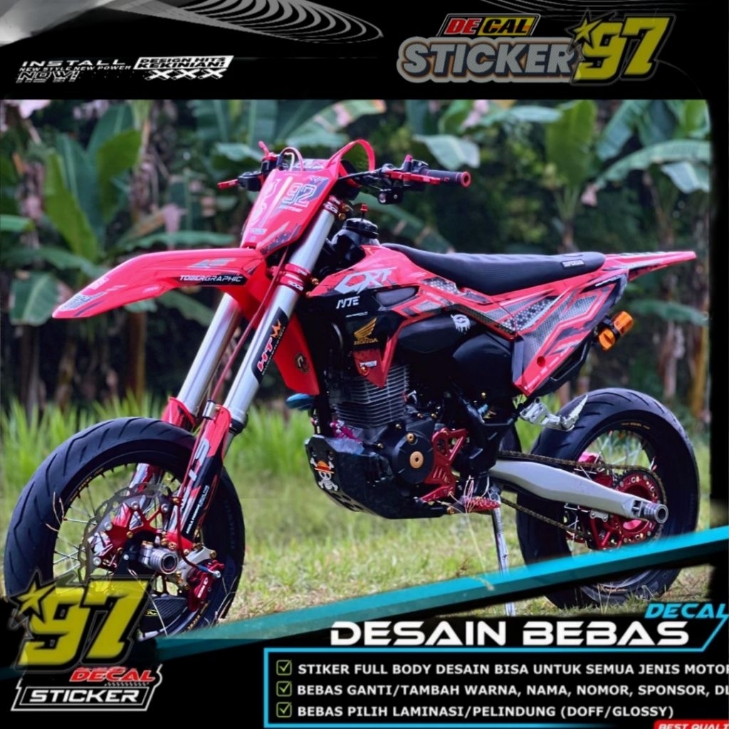 decal crf 450 supermoto premium design terbaru
