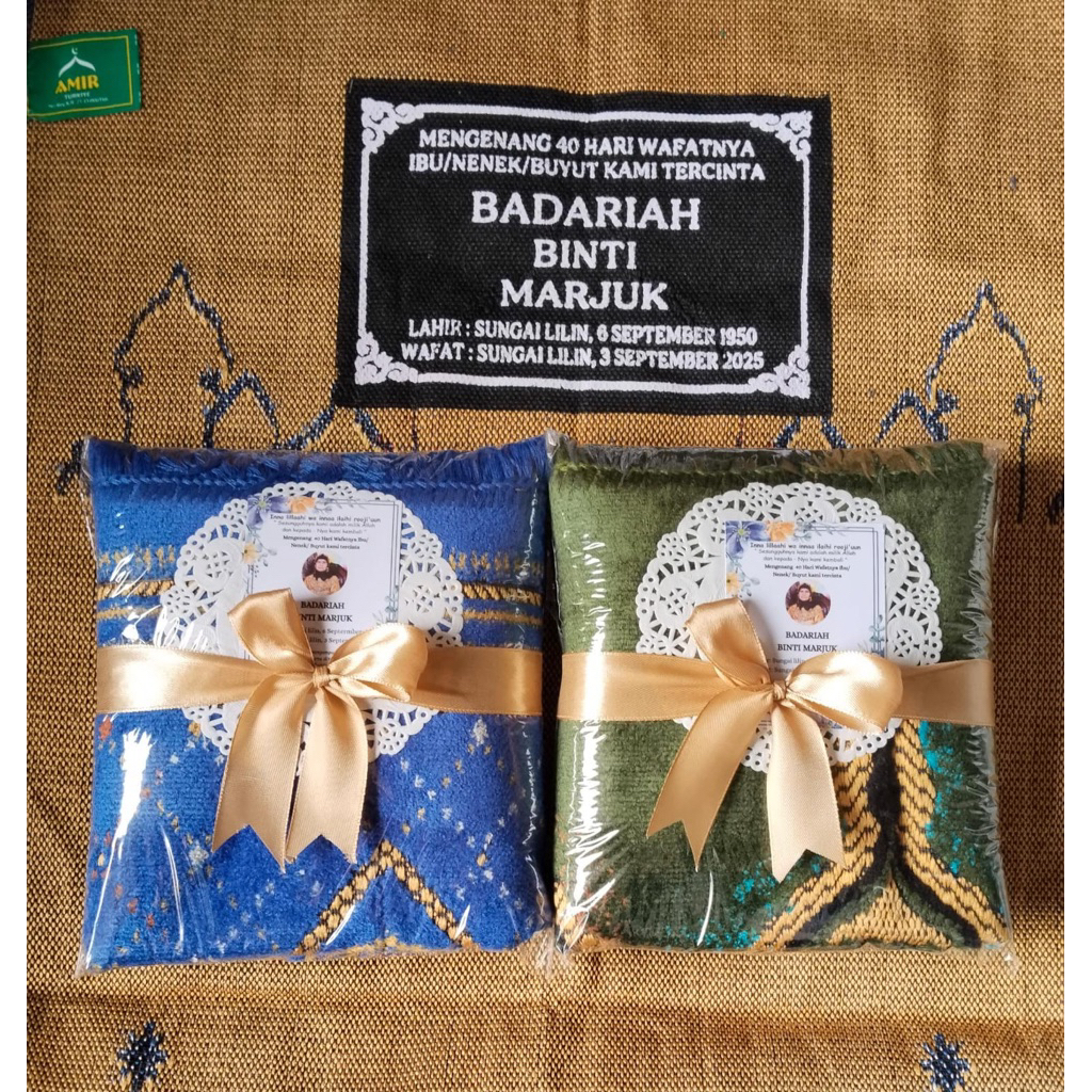 Sajadah Bludru turki dewasa Sablon Nama Tahlil haul tahlilan 40 100 hari haul