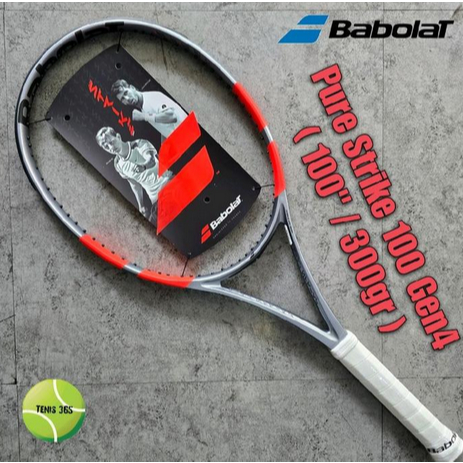 Raket Tenis Babolat Pure Strike 100 Gen 4 ( 100" / 300gr )- Grey / Fluo Strike
