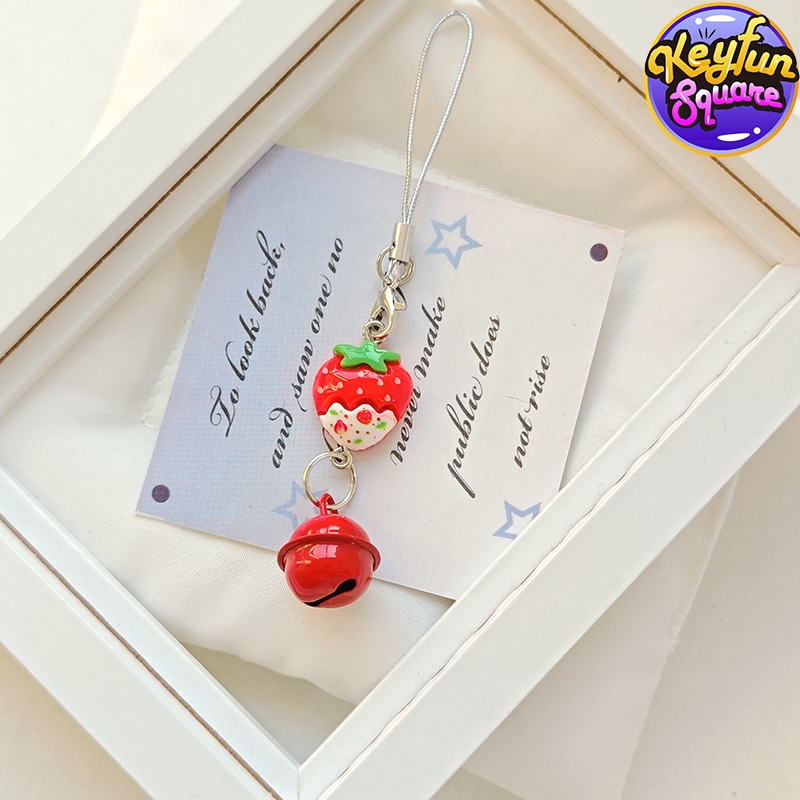 Cyailaa Buah Simulasi Merah Mengkilap Strawberry Dongeng Gubuk Gubuk Gubuk/Liontin