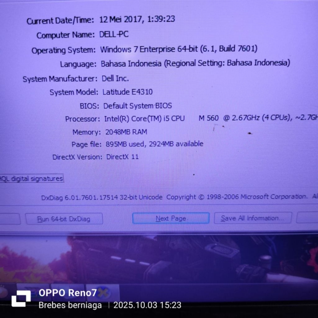 layar lcd LED original copotan dell latitude e4310 pin 30 code 01 baca deskripsi dulu