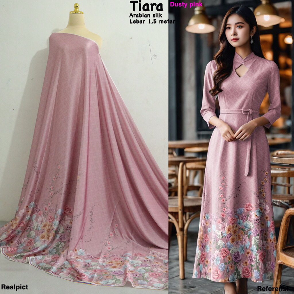 Kain arabian silk motif tiara// per setengah meter // banyak motif // kain gamis // kain meteran // 