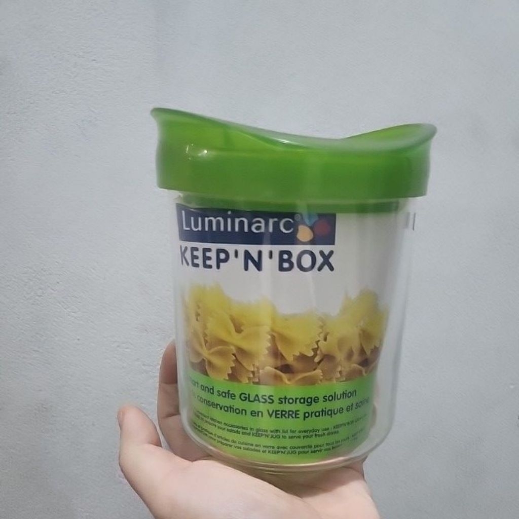 luminarc keep and box 800ml toples bumbu seasoning toples hijau toples kaca unik toples kue kering e