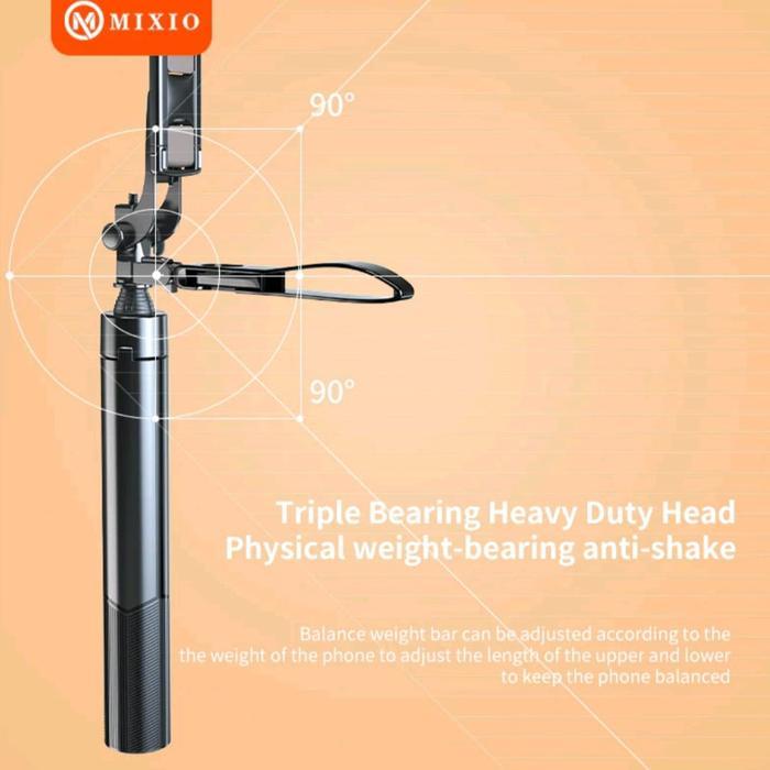 MIXIO A61L 170CM Tongsis Tripod Bluetooth Remote Stick Hand Stabilizer