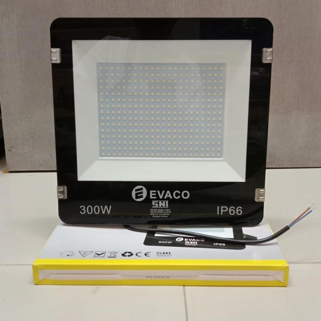 EVACO KAP LAMPU SOROT LED 300W / LAMPU TEMBAK LED 300 WATT IP66 FLOOD LIGHT