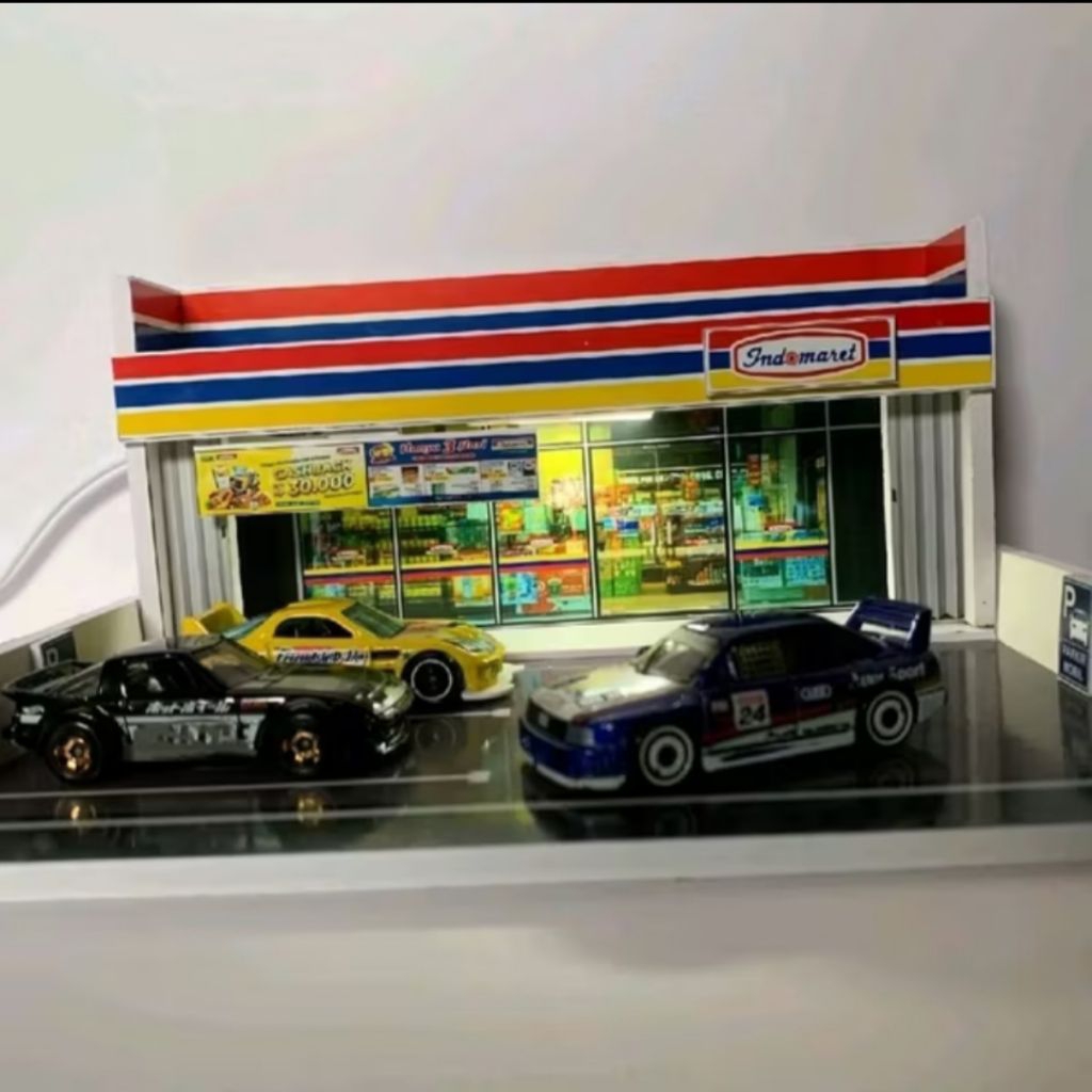 DIORAMA INDOMARET|miniatur|parkir mobil hotwheels skala 1:64