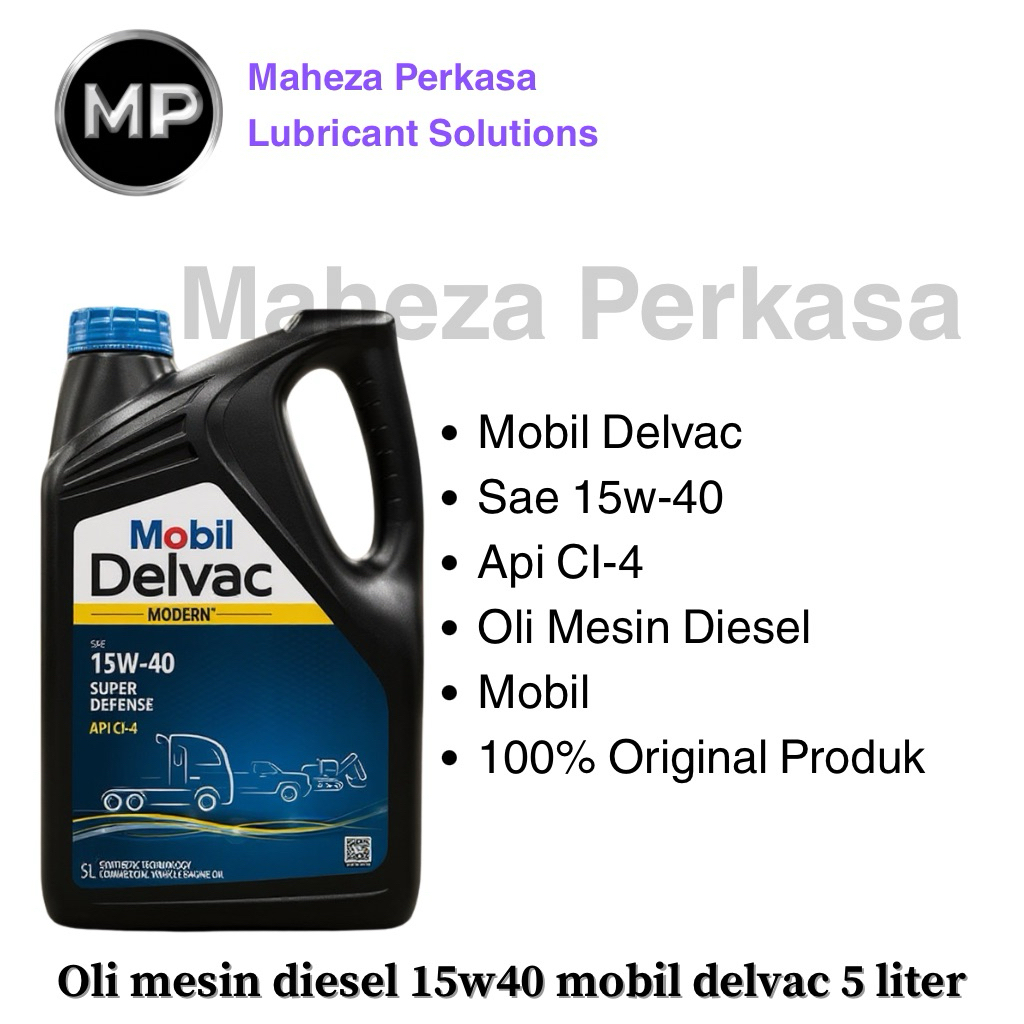 Mobil Delvac 15w-40 / Oli Mesin Mobil Diesel Delvac CI4 5 Liter Original