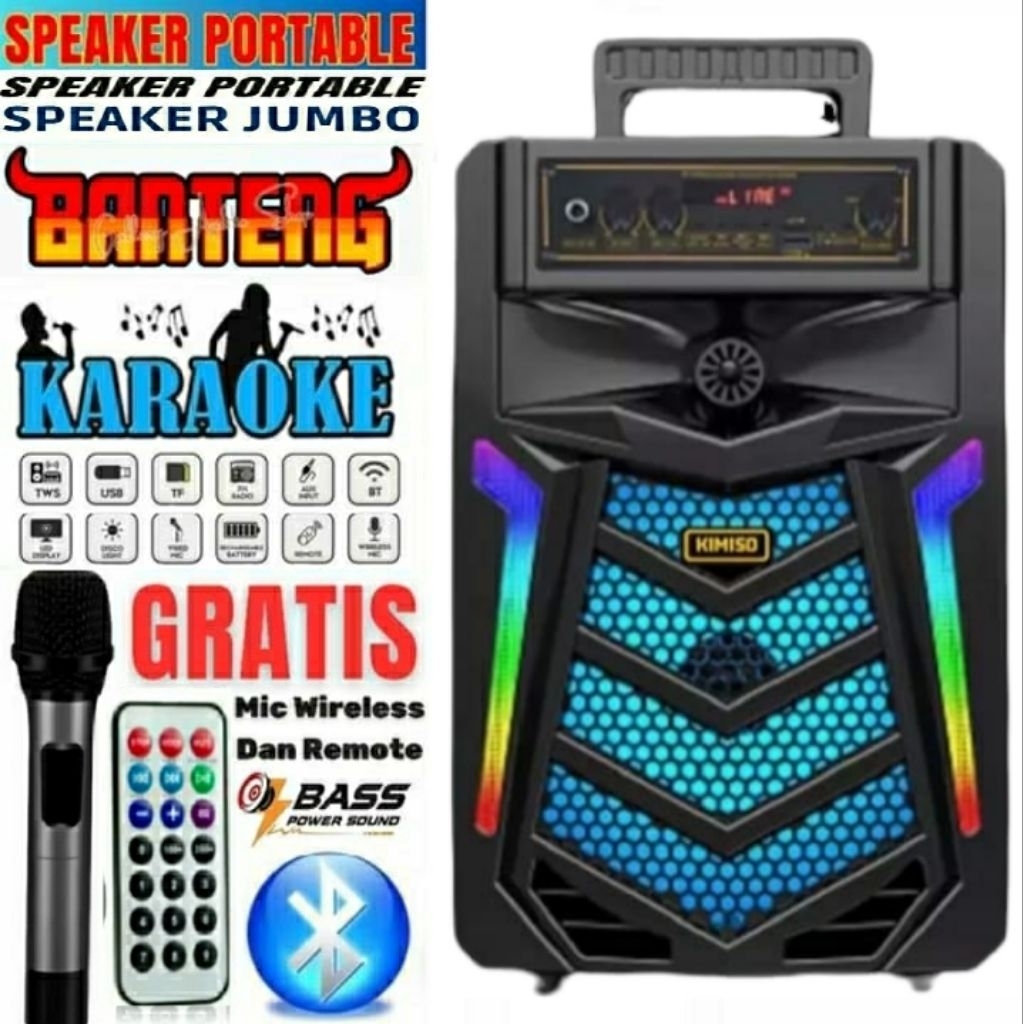 AJ99 Speaker Brain Power 7801 8inc Free Mic + Kabel USB