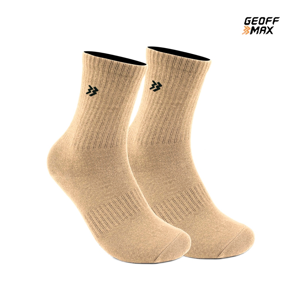 Geoff Max - Cisto Pale Khaki Crew Socks Kaos Kaki Tinggi Kaos kaki Pria & Wanita