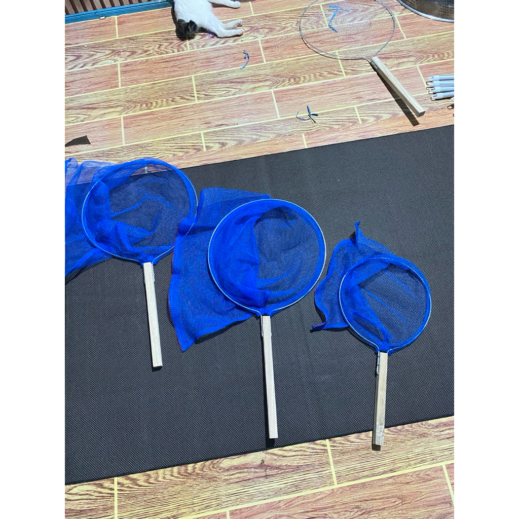 serok ikan bahan kayu dan kawat besi kokoh ukuran besar,sedang,kecil