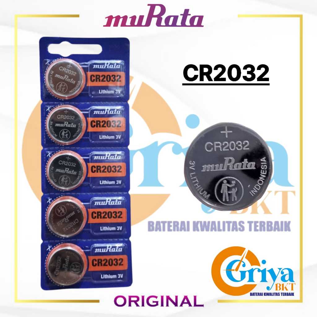 MURATA Baterai CR2032 Original Batrai CR 2032 Lithium Battery 3V Kualitas Original Sony