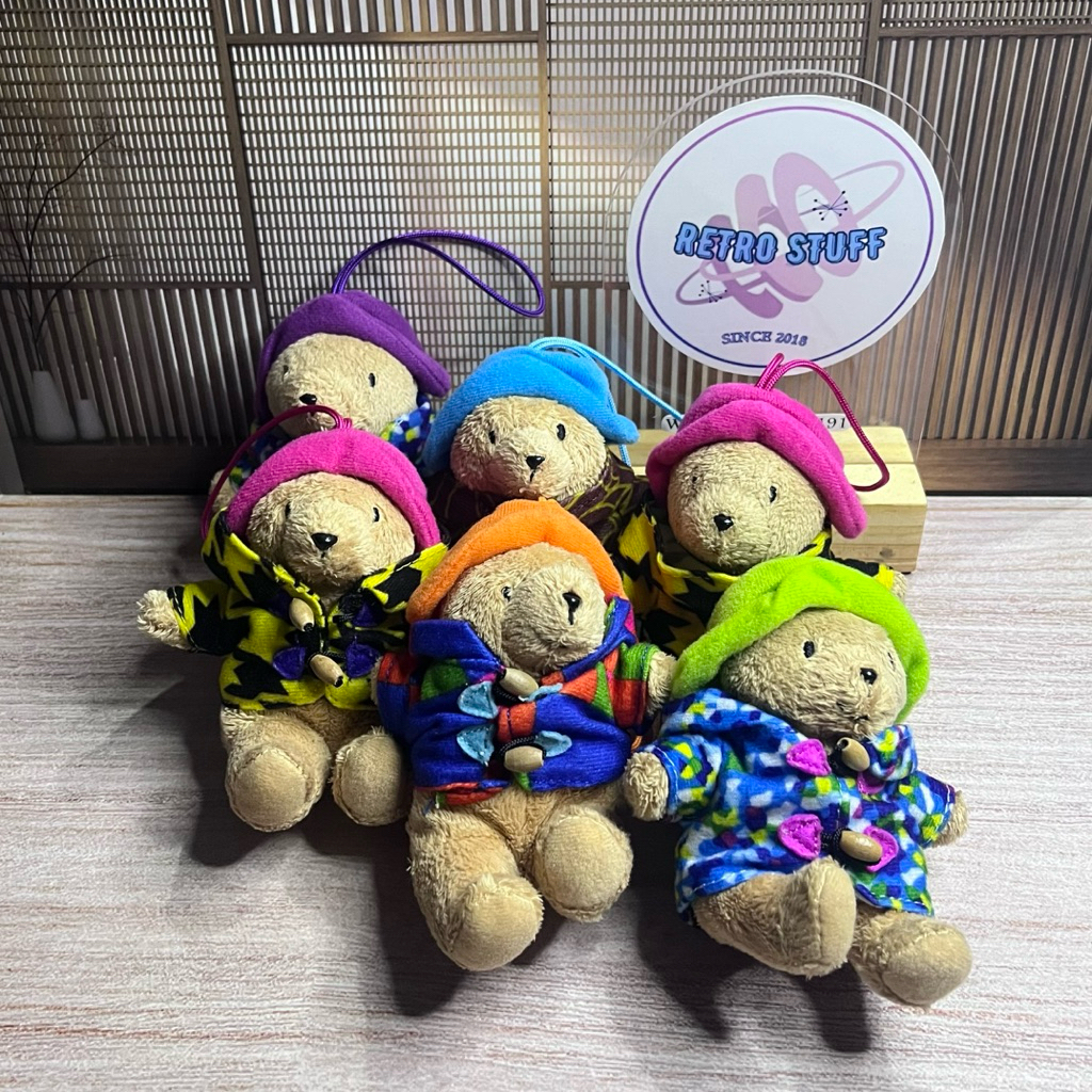 Keychain Plush Paddington Bear Ori 7 Eleven Cut Brand Around The World