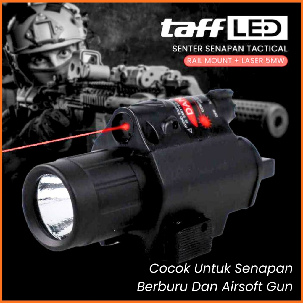 MS Senter Tactical Senapann Angin 200 Lumens Dengan Laser Scope Tembak Warna Merah Jarak Jauh - JGSD