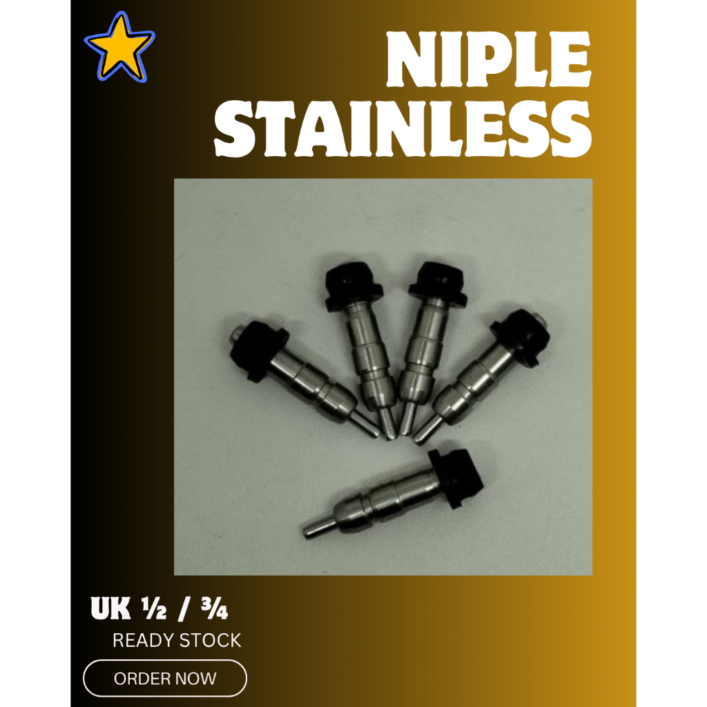 NIPLE TEMPAT MINUM AYAM/ NIPPLE DRINKER STAINLESS