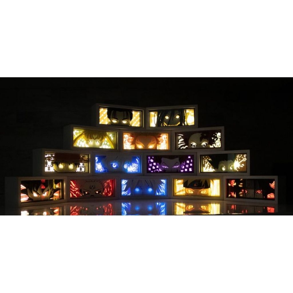 lampu box viral 3D Anime Lightbox Naruto Art lampu LED dekorasi kamar