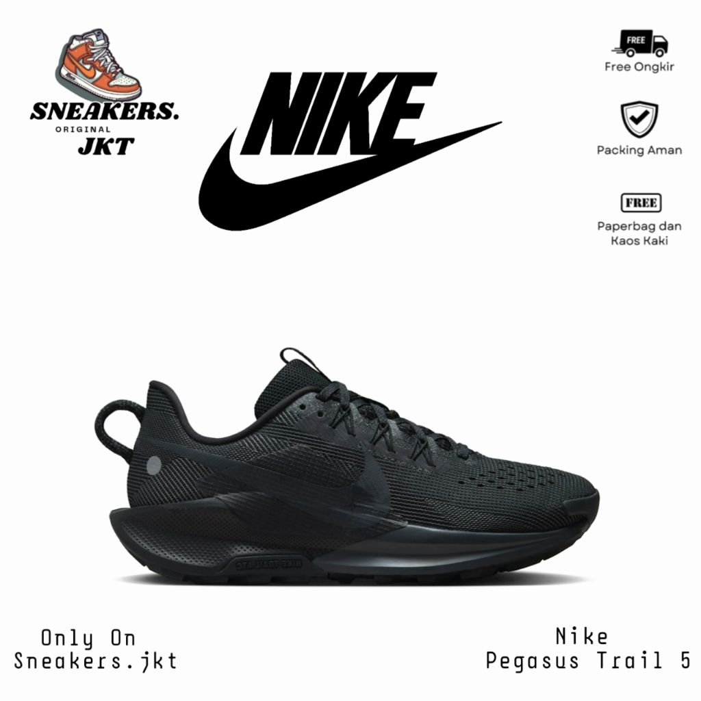 Sepatu Hiking Nike Pegasus Trail 5 Black/Velvet Brown Original