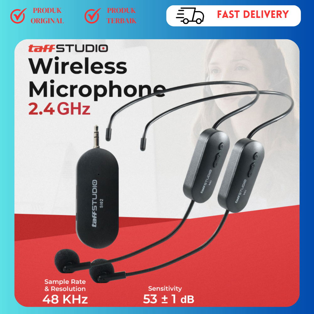 2 PCS Mic Mikropon Bando wireles Imam Masjid Terbaik Buat Sholat karaoke Terbaru 2.4G receiver