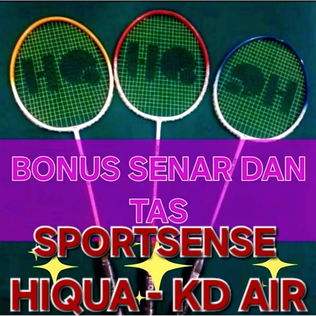 Raket Badminton Bulutangkis Hiqua HQ Hi Qua KD Air Original Bonus Senar dan Cover