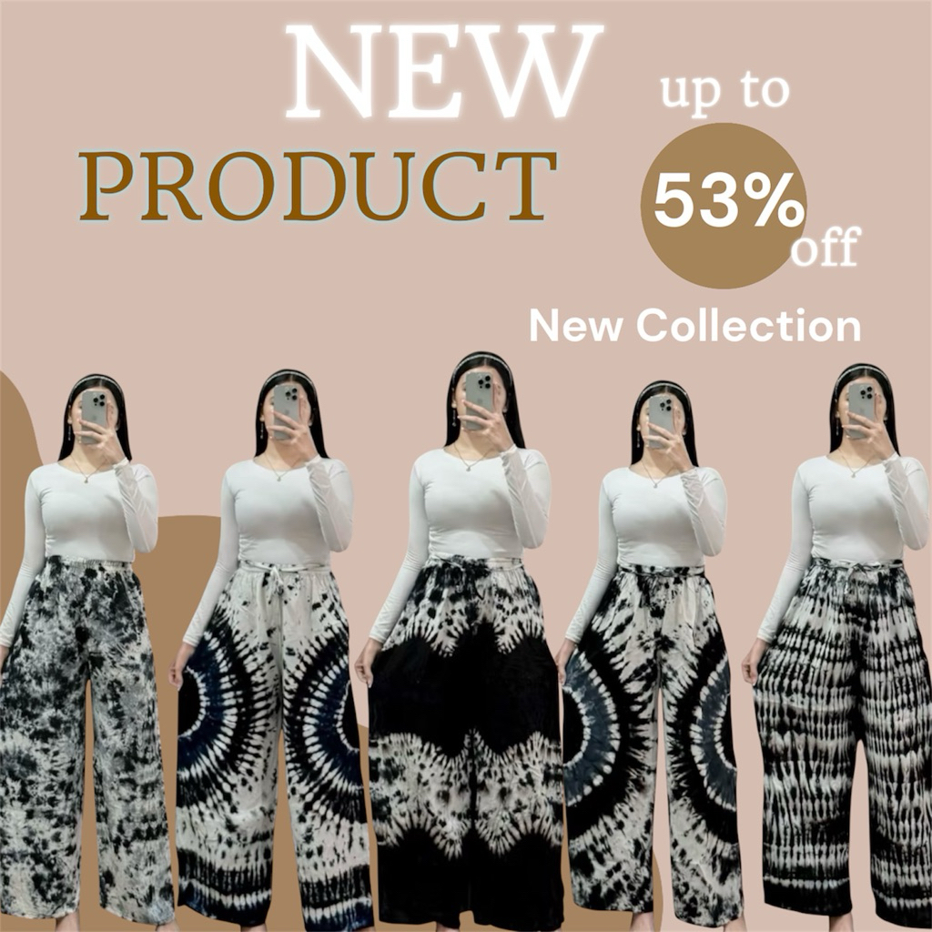 Celana Wanita Kulot Tiedye Rayon/ Rayon Hommy