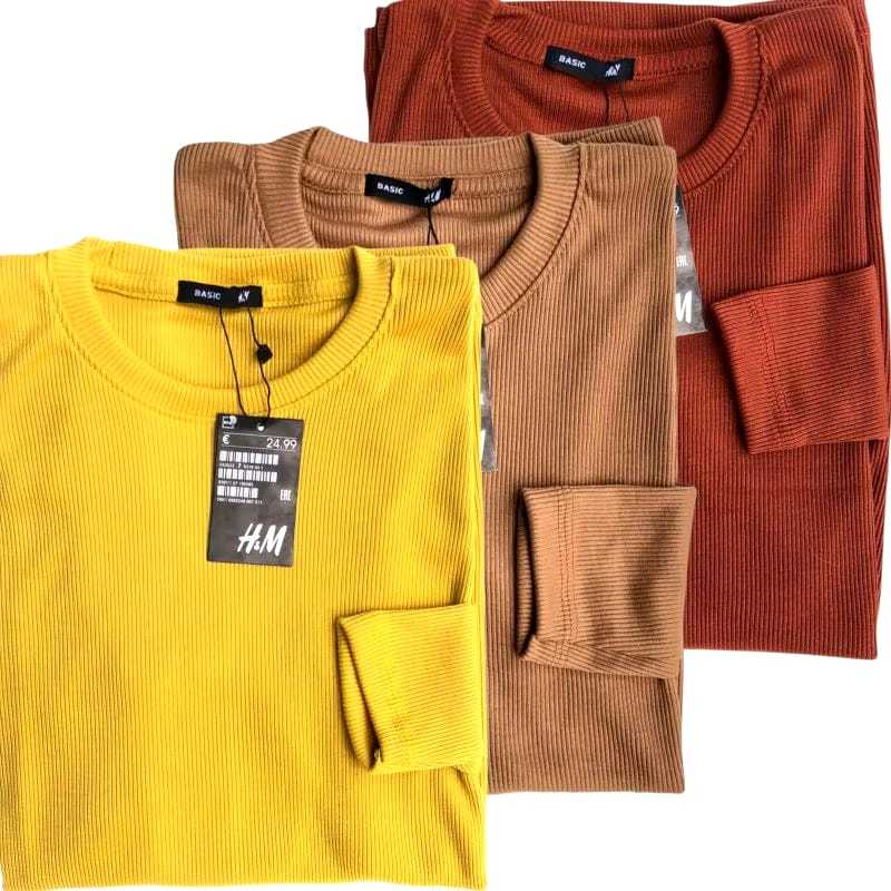 Kaos Rib Premium / Kaos Grosir / Kaos Rib Premium Tebal / Kaos Lengan Panjang Termurah