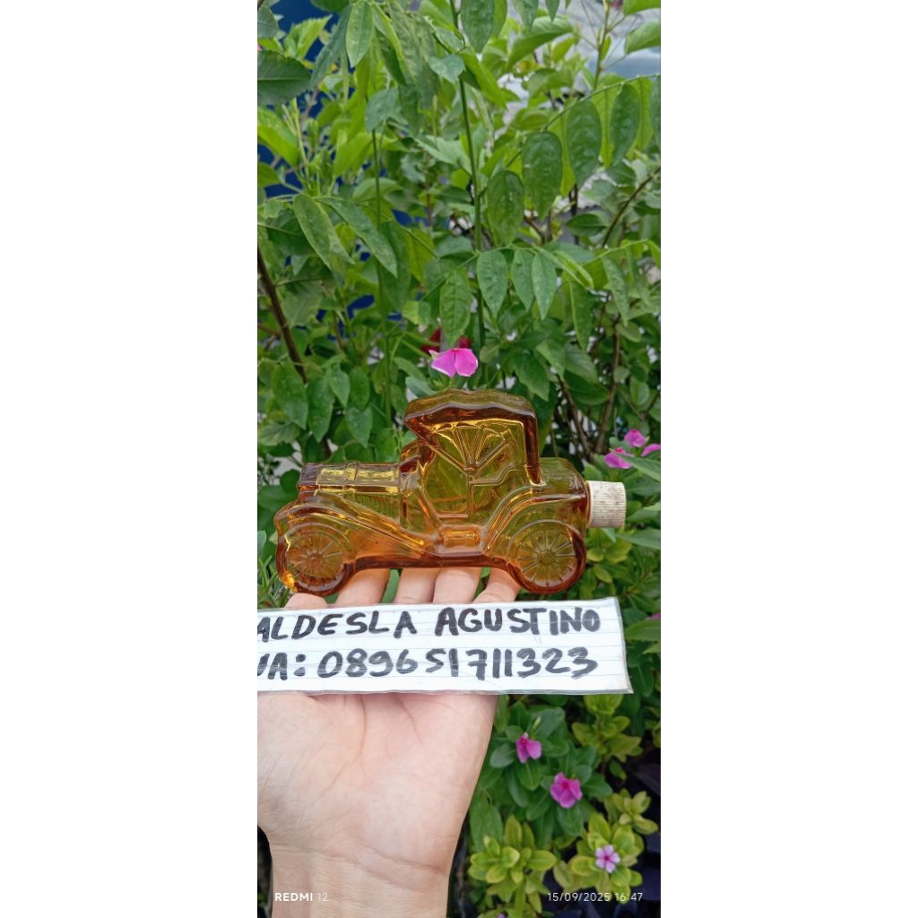 botol antik jadul kecil bentuk mobil antik