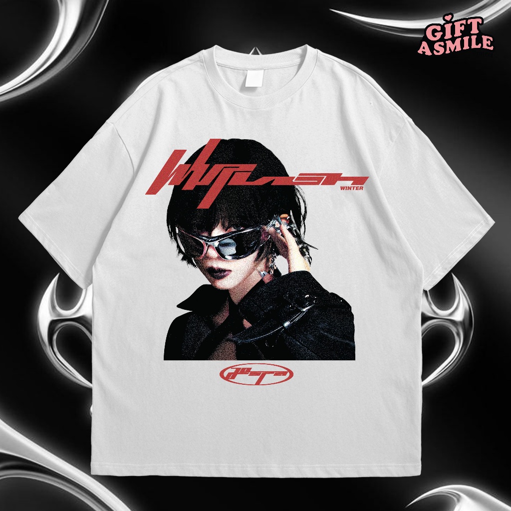Kaos/T-Shirt Oversize KPOP Custom Aespa - Whiplash - #WINTER - Gift A Smile