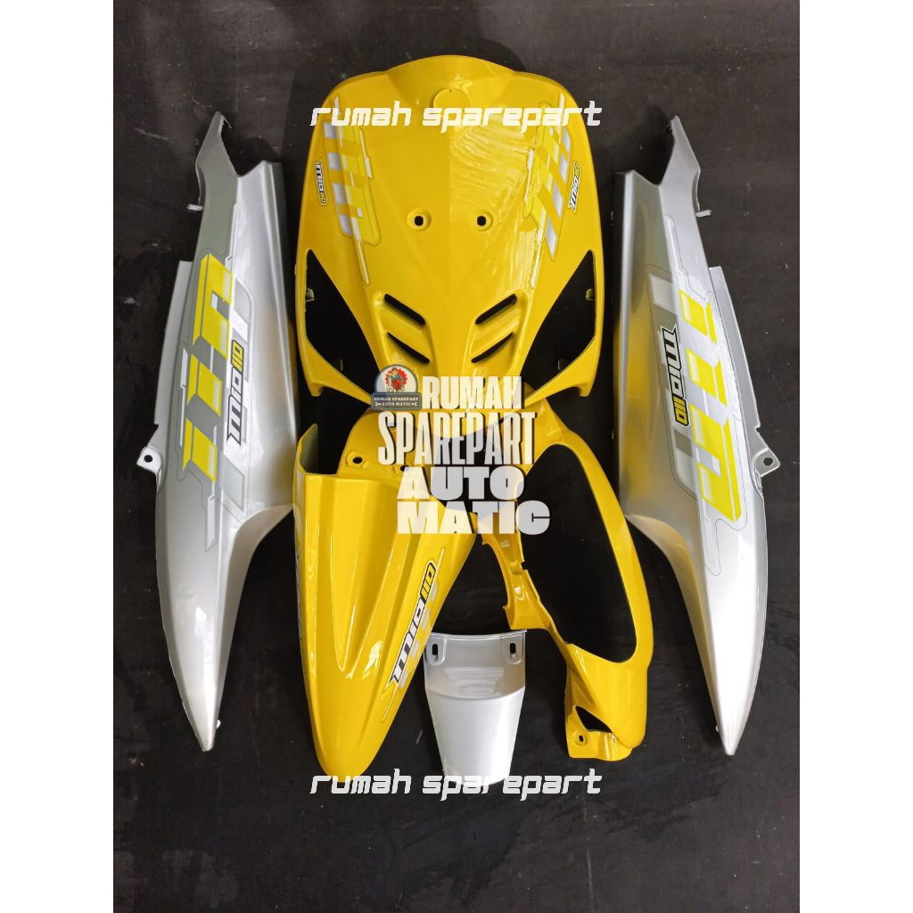COVER FULL BODY HALUS YAMAHA MIO SPORTY WARNA KUNING MIX SILVER VIETNAM STYLE