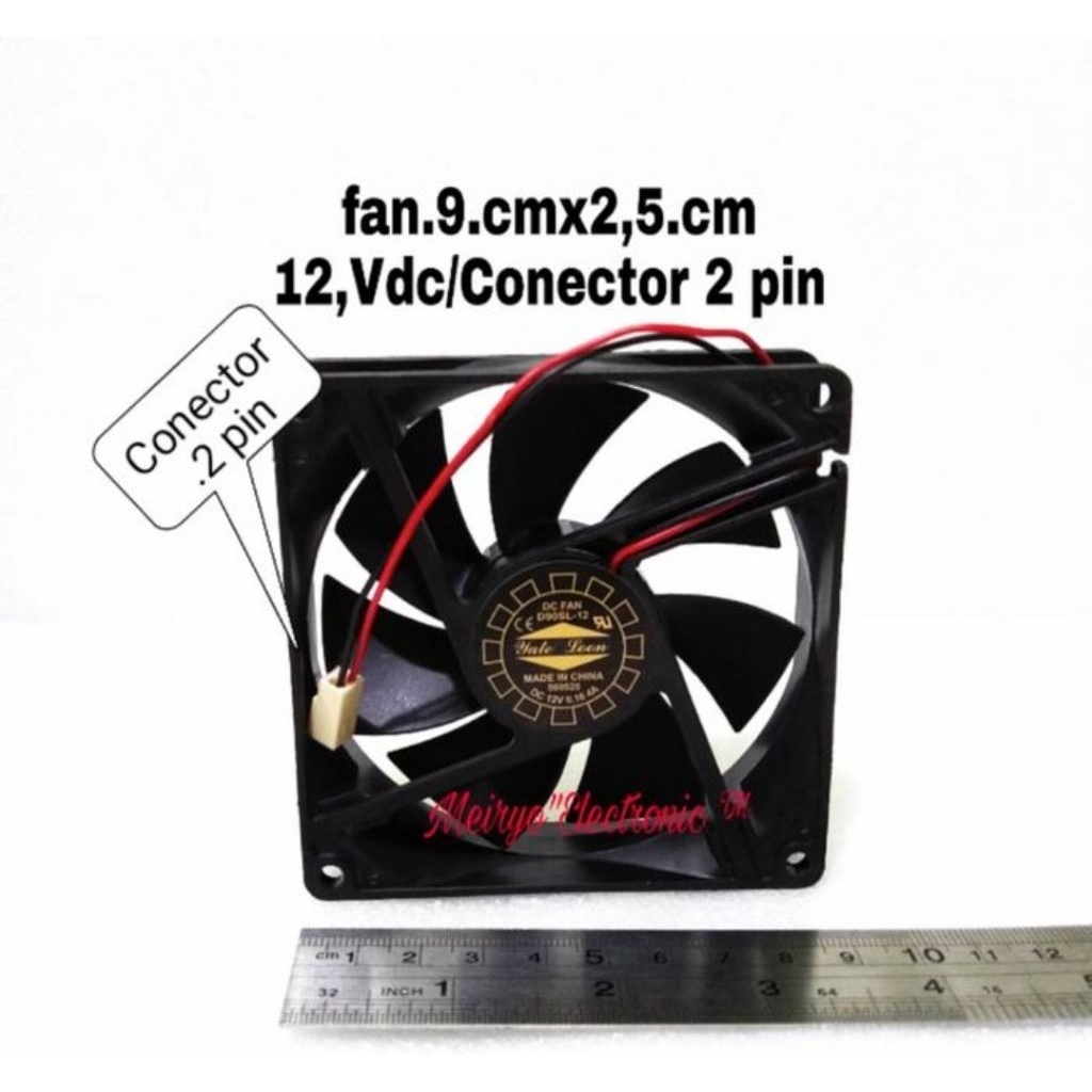 fan kipas 12 Vdc 8 cm ( cooling fan conektor molek 2 pin )
