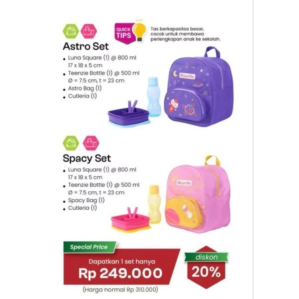 Set bekal tas MOORLIFE