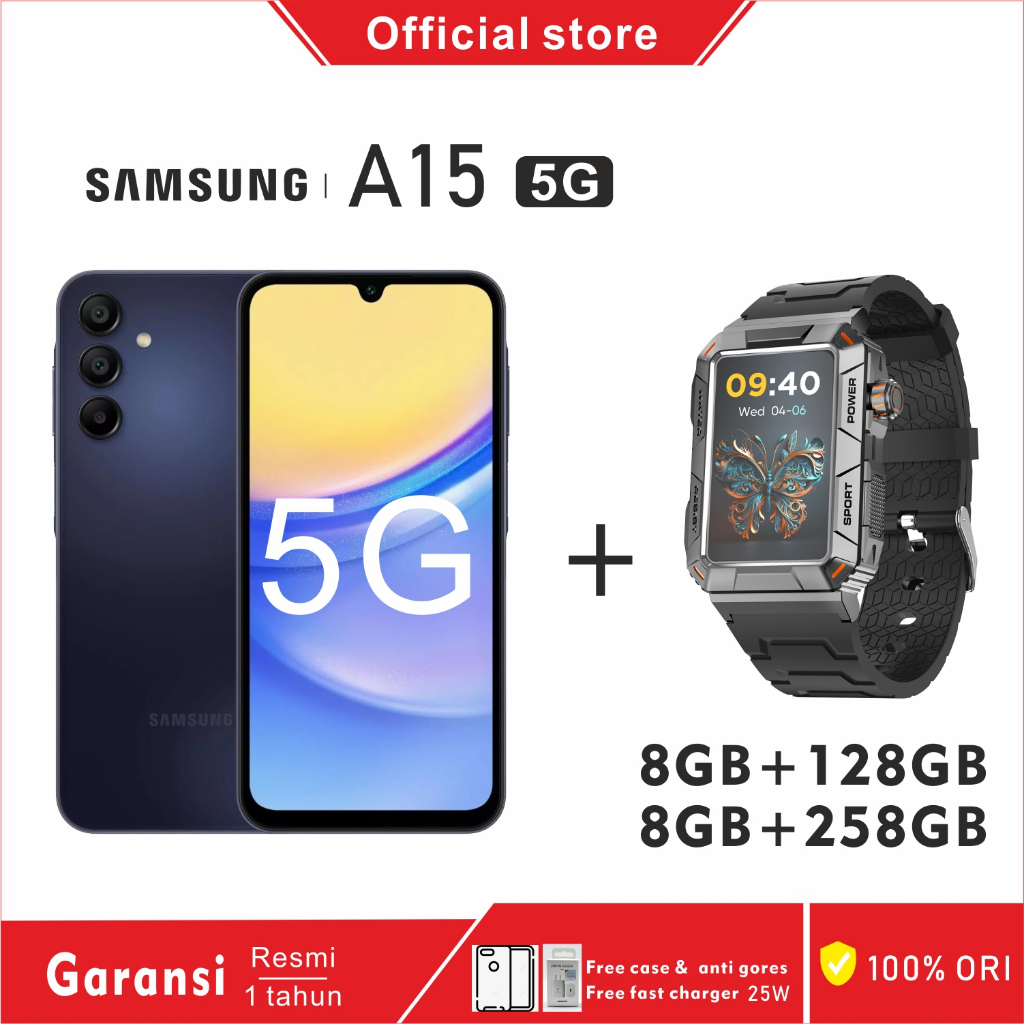 samsung  Galaxy A15 5G / ram 8GB+rom 256GB  resmi/  hp samsung smartphone dual sim