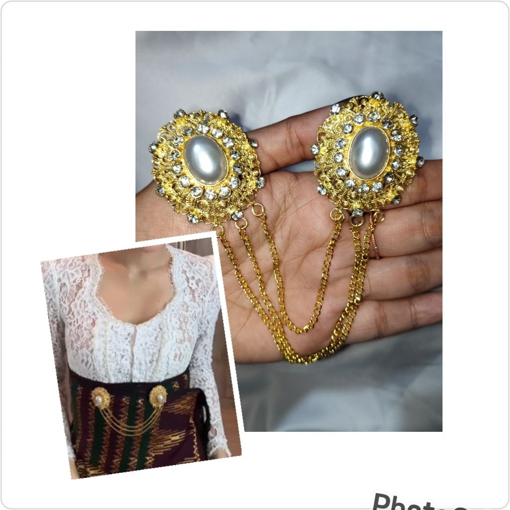 Aksesoris Baliku // Bros Kebaya Bros Selendang Kuningan Lapis Emas