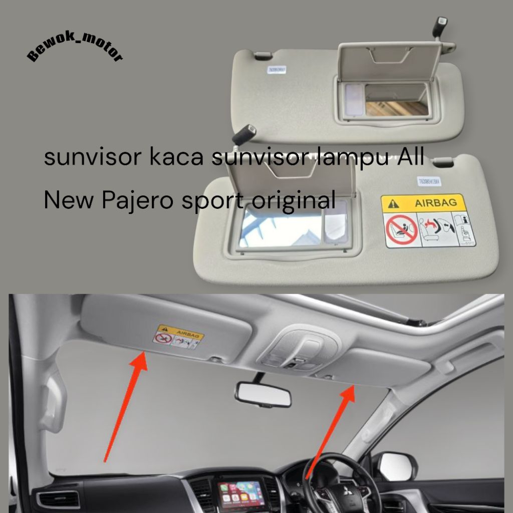Sunvisor kaca Sunvisor lampu All New Pajero sport original