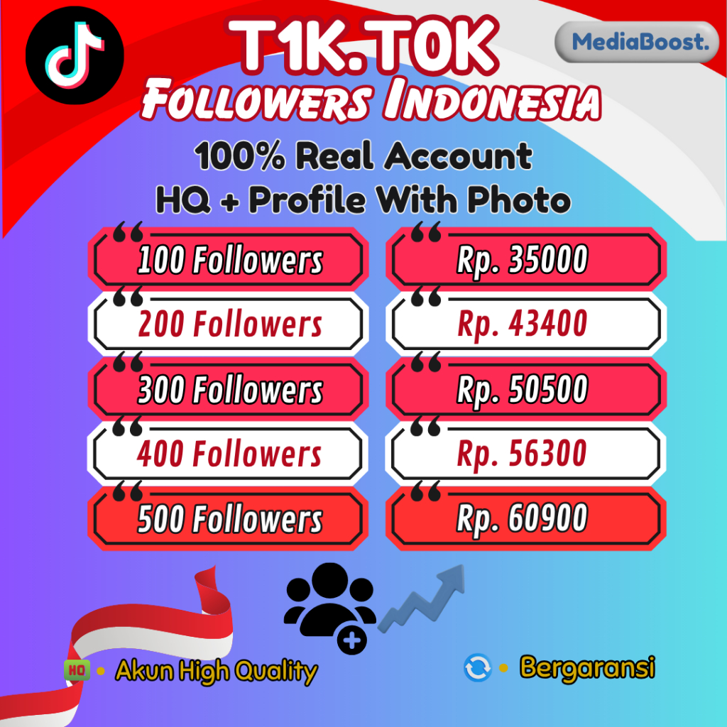 (PROMO) FOLLOWERS INDO TIKTOK / FOLLOWERS TIKTOK INDONESIA AKUN REAL AKTIF AMAN MURAH BERGARANSI