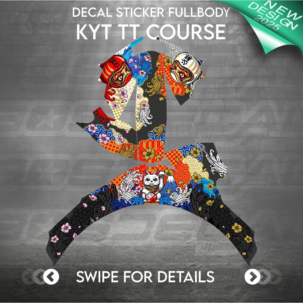 STICKER DECAL HELM KYT TT COURSE PART 3