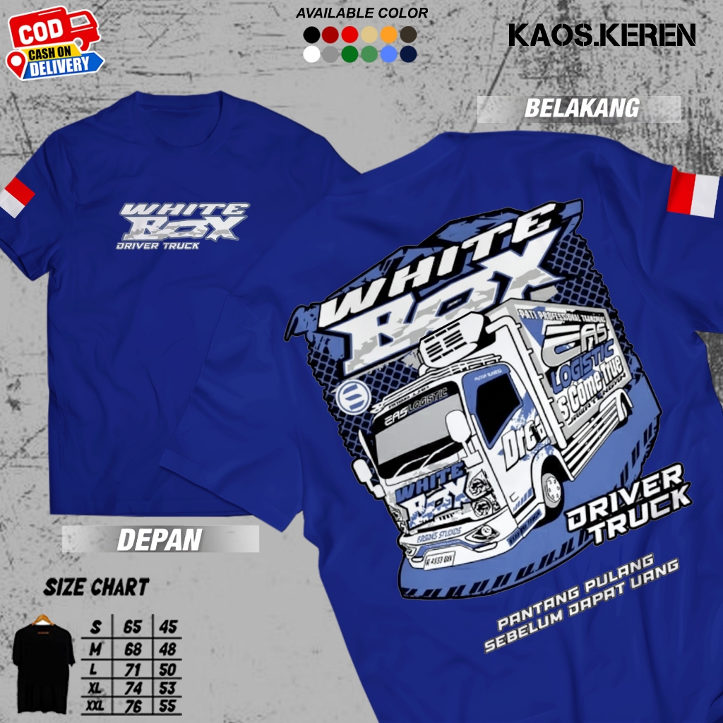KAOS DISTRO TRUCK CANTER WHITE BOX KAOS KEREN ATASAN ADEM KAOS PRIA DEWASA