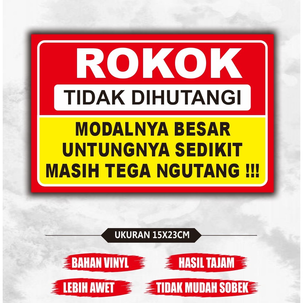 Stiker tidak dihutangi - stiker tidak menerima hutang