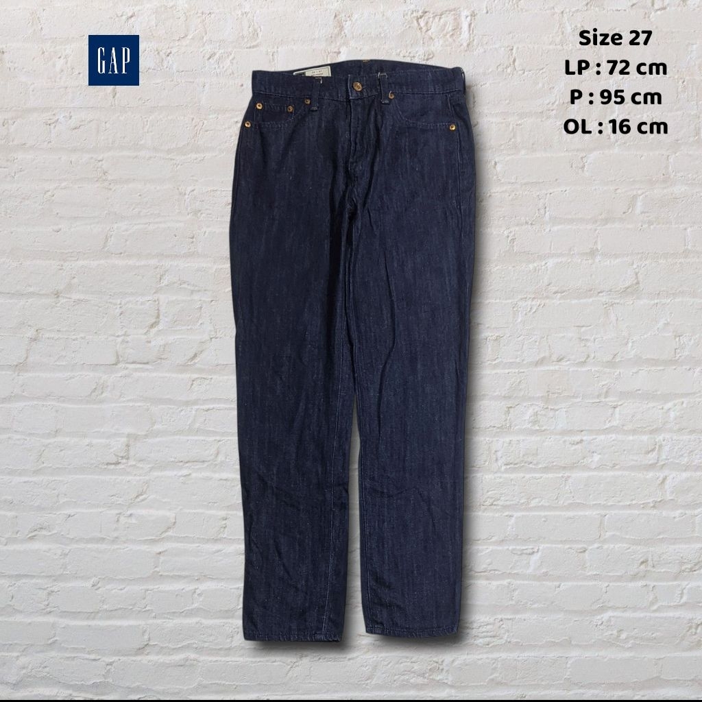 Size 27 Celana Panjang Longpants Jeans Gap Dark Blue Washed Slim fit Original Second Preloved #CJ45A