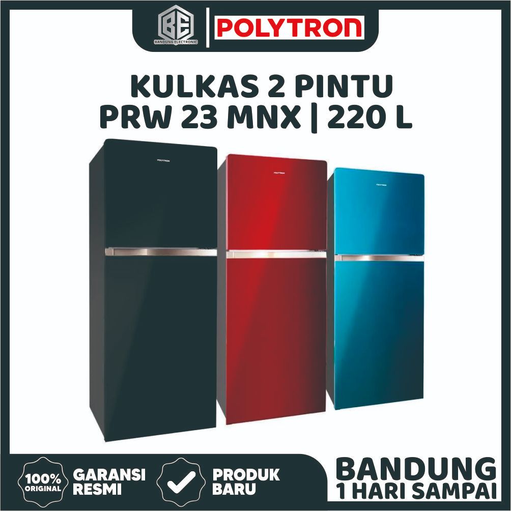 Kulkas Polytron 2 Pintu PRW 23MNX / PRW 25MNX / PRW 29MNX Tempered Glass Door