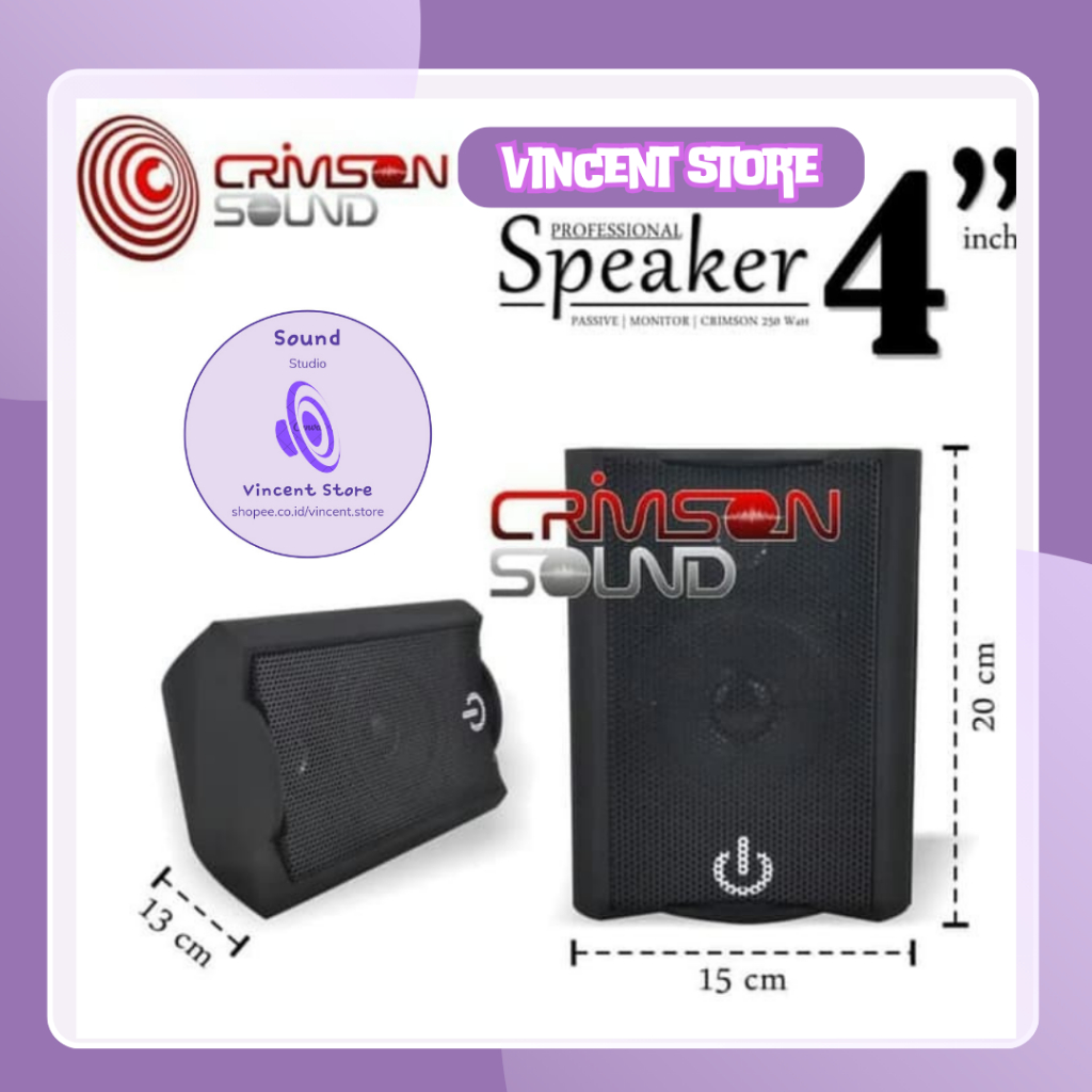 Speaker Pasif 4 Inch CRIMSON CR 402 Speaker Monitor 2 Way
