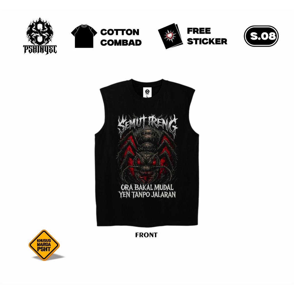 Kaos Singlet Psht Semut Ireng Original PSHTNYEL Cotton Combed