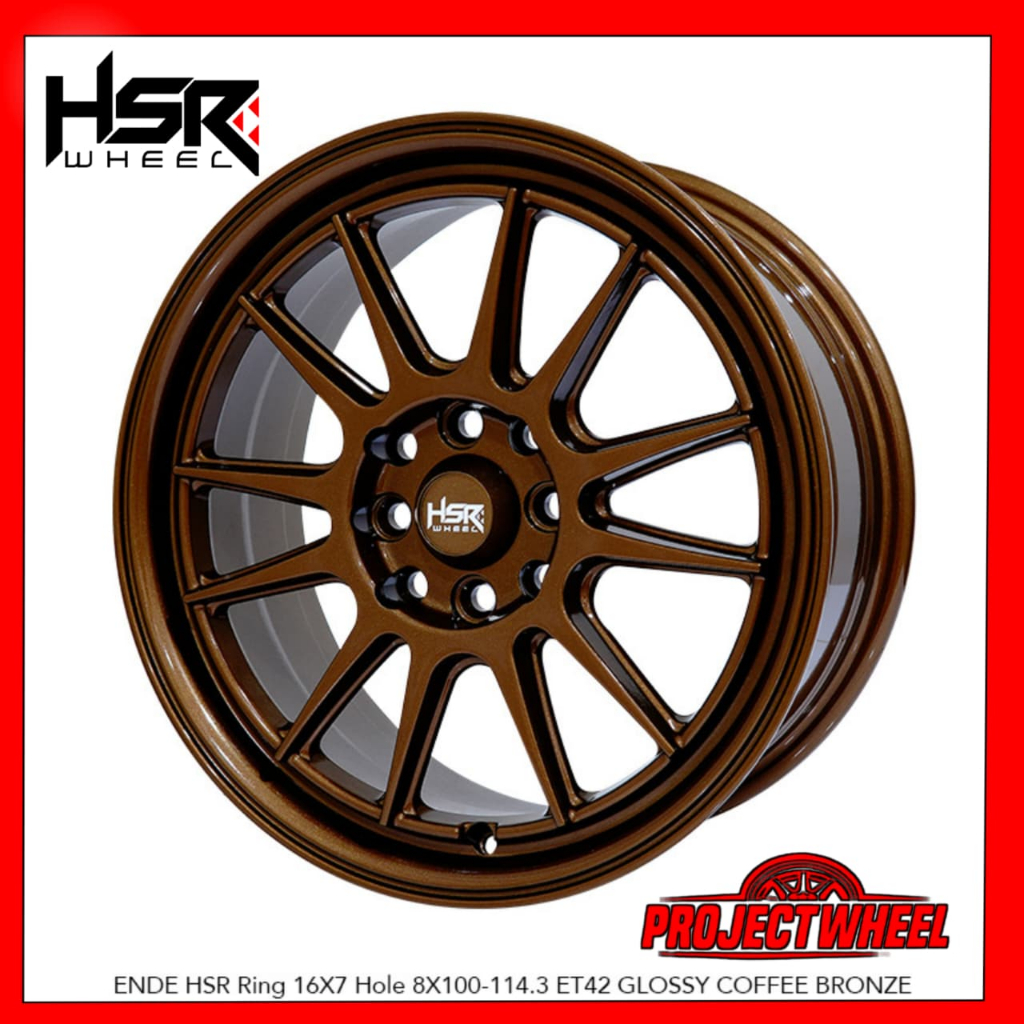 Velg Mobil Racing HSR 16 Inch Untuk Brio Yaris HSR ENDE RING 16 R16 Bronze
